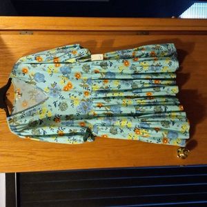 A.N.A teal blue floral short sleeve short dress PXXL